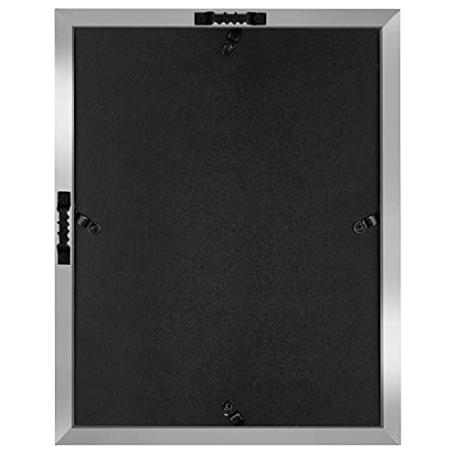 Americanflat 11x14 Shadow Box Frame with Shatter-Resistant Glass - Silhouette Collection - Large Shadow Box Display Case for Tabletop and Wall Display - Silver with Soft Felt Back - color: Silver, size: 11x14