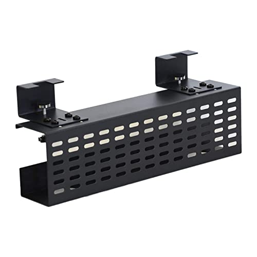 AEONS Under Desk Cable Management Tray Black Horizontal 16-inch Under Desk Removable C Clamp Mount Computer Cord Raceway and Modesty Panel - style: 16” Clamp