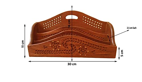 Wooden Desk Organizer - Handmade Desk Accessories for Home and Office - Elegant Storage Solution for Pens, Notepads, and more Office supplies for Table