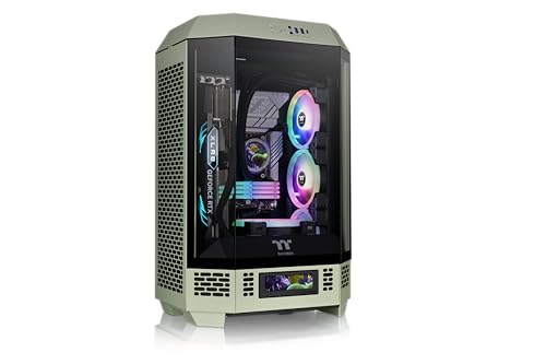 Thermaltake Tower 300 Matcha Green Micro-ATX Case; 2x140mm CT Fan Included; Support Up to 420mm Radiator; Optional Chassis Stand Kit Allows Horizontal Display; CA-1Y4-00SEWN-00; 3 Year Warranty - color: Matcha Green, size: Tower 300 Case, style: Tower 300