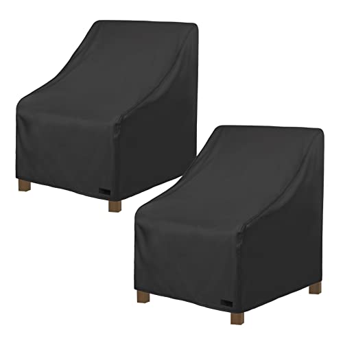NettyPro Patio Adirondack Chair Cover Waterproof Outdoor Furniture Swivel Recliner Rocking Lounge Deep Seat Chair Cover, Fits up to 30"W x 33"D x 34"H, 2 Pack, Black - color: Black, size: 2 Pack - 30 x 33 x 34 inch