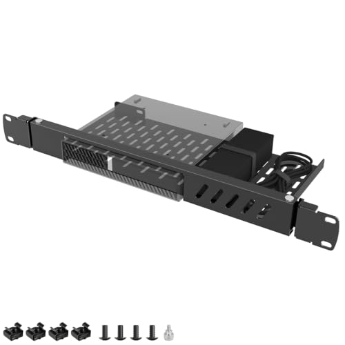 Mini Rack Mount for Dell OptiPlex Micro PC Rack Mount for Dell OptiPlex MFF 7050 5070 7020 3000 3060 9020 1U Hinged Server Rack Shelf for Dell Mini PC for 19” Server Rack or Cabinet with Cable Ties