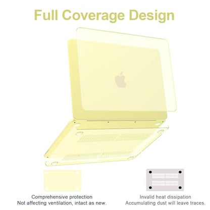 G JGOO Compatible with MacBook Neo Case 13 inch 2026 Release Model A3404, 100% Match Official Color, Matte Plastic Protective Hard Shell Case with Keyboard Cover & Screen Protector, Citrus Clear - color: Citrus Clear