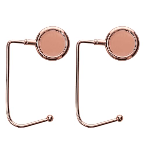 kwmobile Purse Hook for Table - Set of 2 Purse Holder - Handbag Hanger - Portable Bag Holder - Bag Hooks for Desk - Table Hook Rose Gold - color: Rose Gold