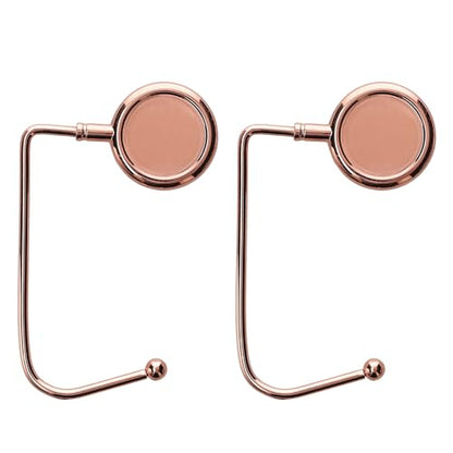 kwmobile Purse Hook for Table - Set of 2 Purse Holder - Handbag Hanger - Portable Bag Holder - Bag Hooks for Desk - Table Hook Rose Gold - color: Rose Gold