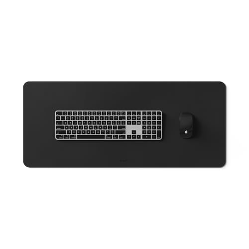 POUT TekDec Mat – Vegan Leather Desk Pad (31.5×13.4in / 80×34cm), Water-Resistant Surface, Anti-Slip Base, Scratch & Heat Protection, Multi-Functional Writing & Mouse Pad – Danish Black - color: Danish Black
