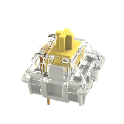 GATERON G Yellow Pro Keyboard Switches, RGB LED Linear Pre Lubed Compatible for MX Mechanical Keyboard SMD LED Plug in LED 3 Pin 50gf Key Switches(Yellow, 35PCS) - color: Yellow