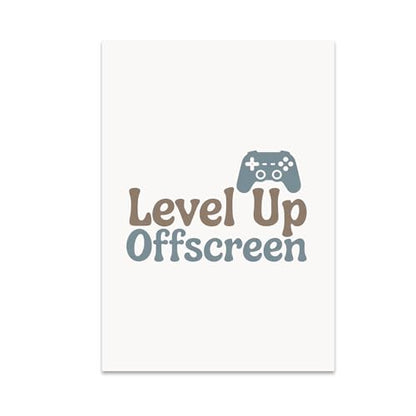 Gamer Room Poster Print - Level Up Offscreen - 13x19 - Minimalist Tech Life Decor