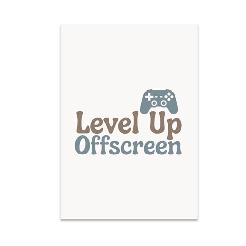 Gamer Room Poster Print - Level Up Offscreen - 13x19 - Minimalist Tech Life Decor