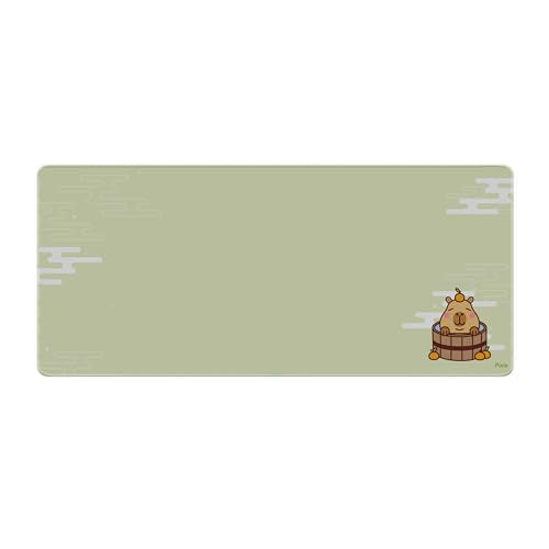 Pixio Mouse Pads - 36 x 16 inch XXL Capybara Green Multifunctional Large Desk Mats for Gaming, Office, Desktop Anti-Slip Waterproof Washable Computer Mouse Mat - color: Green Capybara