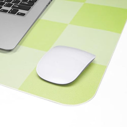 AFIING Green Checkered Desk Mat 31.5" x 12", Waterproof Desk Pad | Non-Slip Rubber Base, Easy Clean Surface, Checkered Design, Office & Home - color: Green