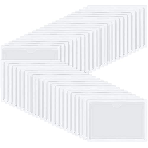 Chinco 30 Pcs Self Adhesive Pockets, Bin Labels for Storage Bins, Clear Pocket Label Sleeves, Plastic Index Card Holder with Top Open for Organizing Bins Box Drawer(5 x 7 Inch) - size: 5 x 7 Inches