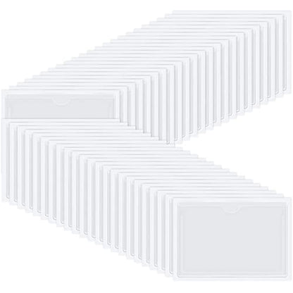 Chinco 30 Pcs Self Adhesive Pockets, Bin Labels for Storage Bins, Clear Pocket Label Sleeves, Plastic Index Card Holder with Top Open for Organizing Bins Box Drawer(5 x 7 Inch) - size: 5 x 7 Inches