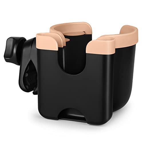 Accmor Stroller Cup Holder with Phone Holder, Bike Cup Holder, Universal Cup Holder for Uppababy Nuna Doona Strollers, 2-in-1 Cup Holder for Walker, Wheelchair, Scooter - color: Mix Pink