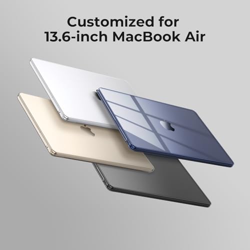 EooCoo Case Compatible with MacBook Air 13 inch M5 2026-2022 Release M4 M3 M2 A3449 A3240 A3113 A2681, Hard Shell&Keyboard Skin Cover&Screen Protector for Mac Air 13.6 inch, Gloss Clear - color: Gloss Clear