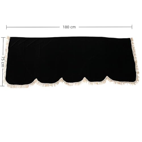 Piano Keyboard Non-Dirt Cover – Half-Covered Durable Split Curtain Design for Grand Pianos,Velvet Fabric 70x29in(Dark Green/Violet/Black)(Black) - color: Black