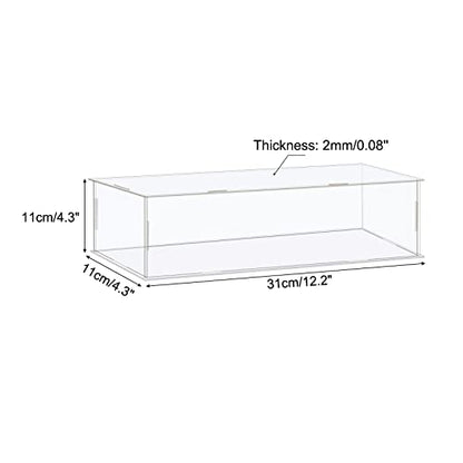MECCANIXITY Acrylic Display Case Box Clear Dustproof Protection Showcase 12.2x4.3x4.3 Inch for Collectibles Display - size: 12.2x4.3x4.3 Inch