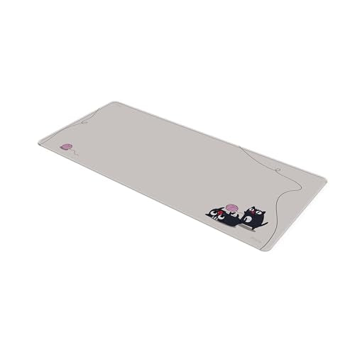 Pixio Mouse Pads - 36 x 16 inch XXL Playful Cats (Side) Beige Multifunctional Large Desk Mats for Gaming, Office, Desktop Anti-Slip Waterproof Washable Computer Mouse Mat - color: Beige Playful Cats (Side)