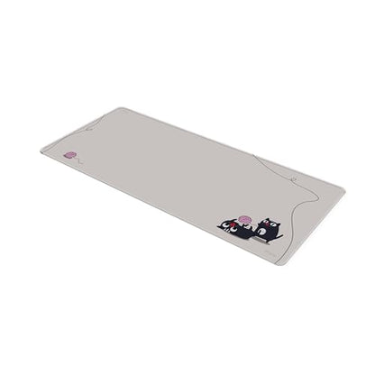 Pixio Mouse Pads - 36 x 16 inch XXL Playful Cats (Side) Beige Multifunctional Large Desk Mats for Gaming, Office, Desktop Anti-Slip Waterproof Washable Computer Mouse Mat - color: Beige Playful Cats (Side)