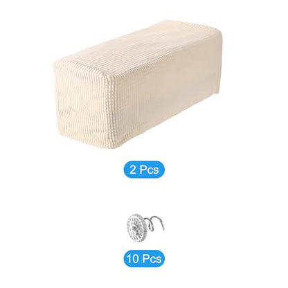 uxcell 2pcs Stretch Armrest Covers for Chairs/Sofas, Couch Arm Covers with Twist Pin, Furniture Protector Slipcover for Sofa Chair Cream White - color: Cream White