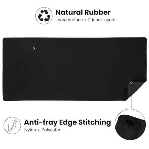 ALOANES Large Gaming Mouse Pad with Non-Slip Rubber Base,Stitched Edge,Desk mat for Laptop,Computer & PC, Wristing Pad for Gamer,Office & Home,Classic Black XL 11.81''x31.50''x0.12'' | Black Desk Mat Mousepad for Computer Gamer Office Home XL 27.6"x11.8"x