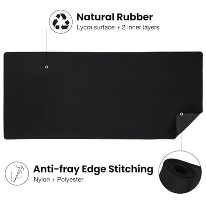 ALOANES Large Gaming Mouse Pad Keyboard Mat with Non-Slip Rubber Base | Black Desk Mat Mousepad for Computer Gamer Office Home L 31.5"x11.81"x0.12" - color: 00- Black, size: 27.6L x 11.8W inches