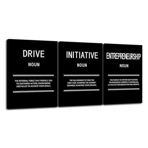Inspirational Canvas Wall Art for Office Entrepreneurship Initiative Drive 3 Panel Motivational Leadership Print Poster Painting Modern Inspiring Artwork for Home Living Room Wall Decor[36''Wx 16''H] - color: Inspirational-11, size: 16.00" x 36.00"