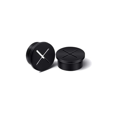 TuTuYa 10PCS Desk Grommet, Desk Grommet 1 Inch (25mm) Desk Cable Grommet Desk Cable Hole Covers with Hole Saw, Ideal Solution for Office and Home Table Cable - color: 1 Inch_25mm Black 10PCS