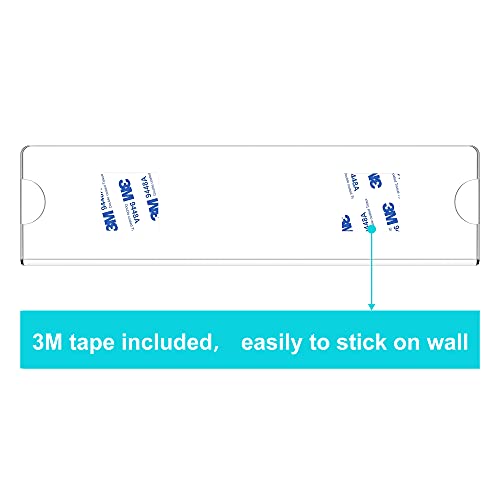 Richboom Acrylic Wall Name Plate Holder, 2x8 Inch, 5 Pack Clear Acrylic Sign Holder Frame with Adhesive Tapes, Door Plates for Home, Office, Classroom