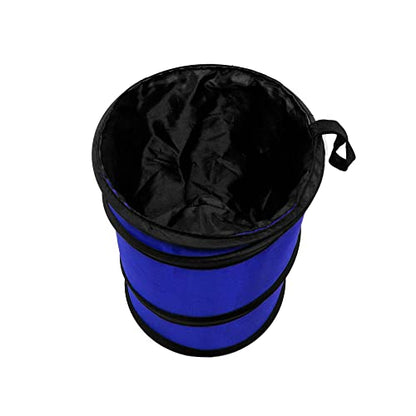 FH Group Automotive Waterproof Portable Collapsible Small Trash Can Garbage Container fits Most Cars,Polyethylene, SUVs, and Trucks Blue - color: Blue, style: Small