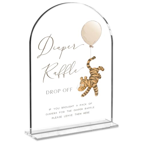 Cute Bear Baby Shower Sign Decor Arch Acrylic 5x7 Inch Sign 09 | Cute Bear Centerpieces Baby Shower & Event Gift Stations Dessert Table Decor - color: BDiaper