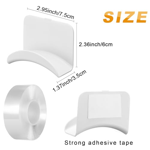 Wonderjune 12 Pcs Headphone Wall Hangers Adhesive Gaming Headset Holder Hooks for Wall Mount Strong Universal Stand Hooks for Most Headphone Controller, Hat, Baseball Caps, Door, Closet (White) - color: White