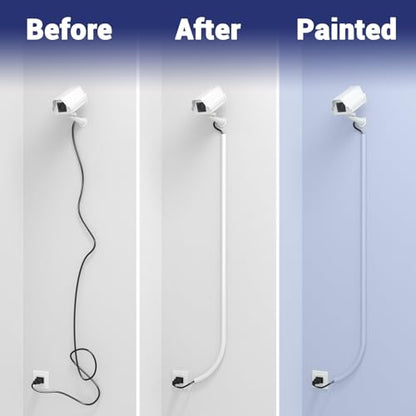 Cord Hider Wall, Flexible Cable Conceale, Self-Adhesive Silicone Wire Hider | Applicable to TV Powers Home and Office, W0.59inxH0.39in, White, 78 in - size: 78 inch