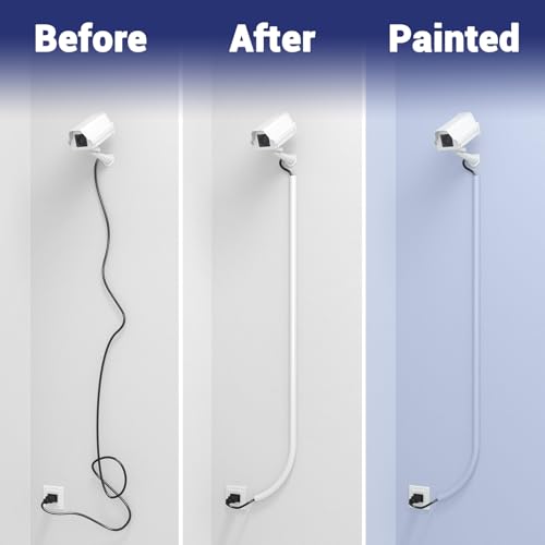 Wall Cord Hider - Flexible Cable Concealer for Mounted TVs, Self-Adhesive, W0.59inxH0.39in, White - size: 157 inch