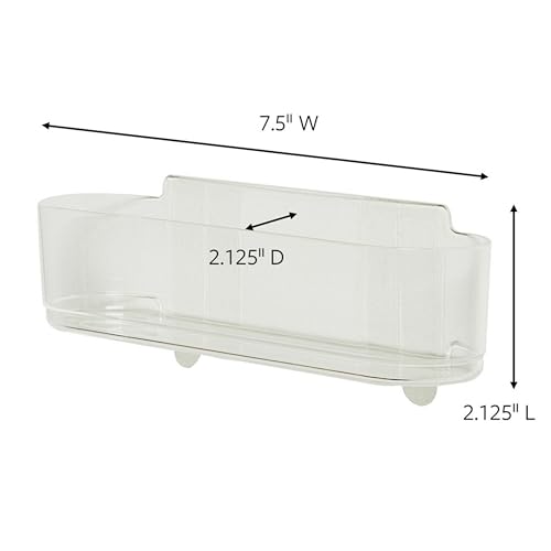 Command Medium Caddy, Holds up to 2 lb, 7.5" x 2.1" x 2.1", 1 Caddy with 4 Strips, Damage-Free Organization Wall Mount to Cabinet, Kitchen, Pantry, Closet, or Under Sink - color: Transparent