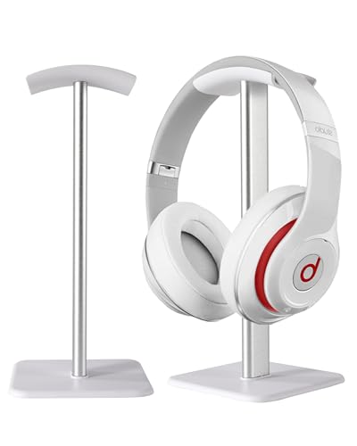 Sleek Modern Headphone Stand for Desk - Easy Assembly & Disassembly - Exquisite Craftsmanship Headset Holder for All Type PC Wireless Gaming Headset (White) - color: White