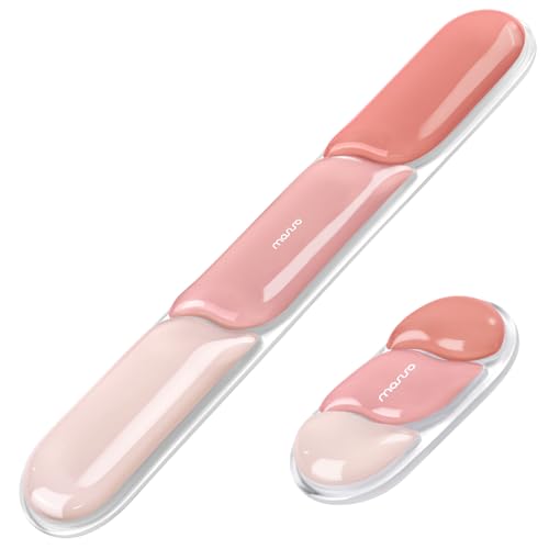 MOSISO Gel Keyboard Wrist Rest&Wrist Support for Mouse, Streamlined Ergonomic Soft Cooling Gel Mousepad Pain Relief Easy Typing Pad Non-Slip Computer Laptop Home/Office, Peach Fuzz - color: Peach Fuzz
