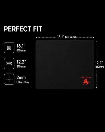 Tempered Glass Gaming Mouse Pad, Micro-Etched Ultra-Smooth Surface, Hard Mouse Pad for Fast Glide, Precision Tracking, Speed & Control, Non-Slip Base, 16.1" x 12.2" - color: Black