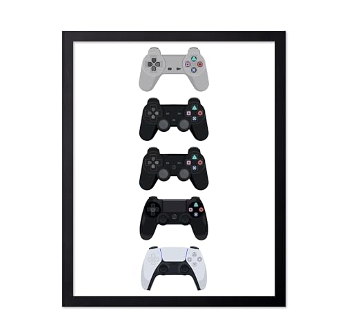 Poster Master Controller Evolution Print - Video Game Poster - Geeky & Gamer Art - Minimal Gaming Consoles Wall Design - Great Game Room or Boy's Bedroom Decor - 11x14 UNFRAMED Wall Art - color: Style-07, size: 11"L x 14"W