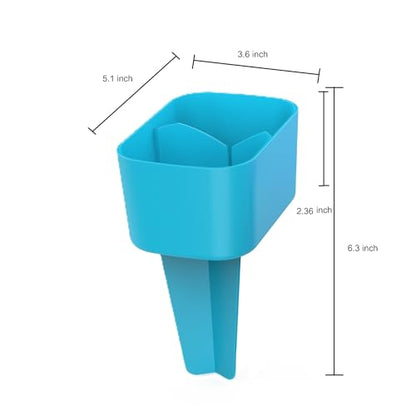 Beach Cup Holder with Pocket Beach Sand Coasters Drink Cup Holders for Travel Multicolor 2 Pack Color Blue/Purple - color: Purple/Blue
