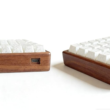 Premium CNC Machined Walnut Wood GH60 Mechanical Keyboard Replacement Case, 60% Keyboard Bottom Case Compatible with Wooting 60HE RAKKA Z60 Poker 3, Wireless Battery Space Supported - color: Walnut
