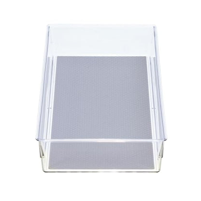 Glad Drawer Organizer Bin, 15x6 - Heavy Duty Clear Plastic Storage Tray for Junk Drawers, Kitchen Utensils, Bathroom Vanity, and Organizing Pantry - BPA Free, Food Safe, Non Slip - size: 15x6