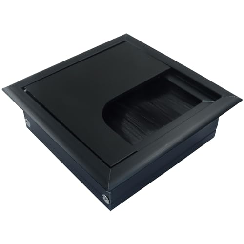 Cable Grommet, 80mm x 80mm Square Hole Cover for Desk Organizers, Black Desk Grommet Hole Cover for Computer Desk Table - color: Black, size: 80 x 80mm