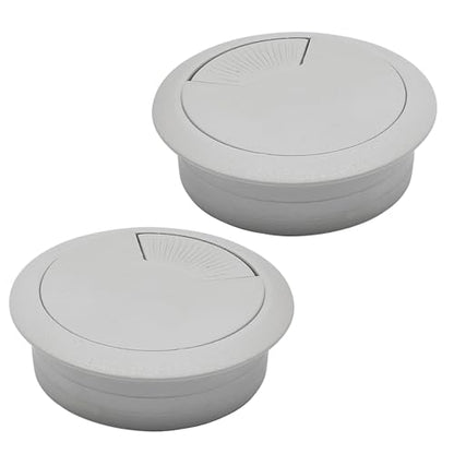 Desk Grommet 2" (50 mm), Desk Cord Hole Cover, Cable Grommet ABS Plastic, Desk Hole Grommet for Office and Home Table Cable, Detachable Adjustable Cable Cord Organizer (Light Grey 2 Pcs) - size: 2" (50 mm), style: 2 pcs Light Grey