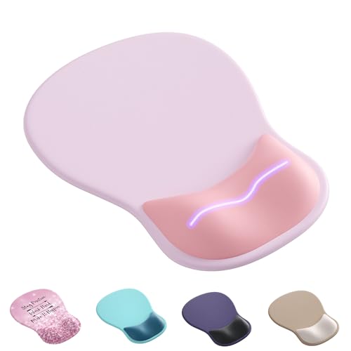 Ergonomic Mouse Pad with Wrist Rest,Cute Gel Mousepad Wrist Support - Small Mini Portable for Travel Mouse Pads for Desk Laptop,Computer,Office & Home Decor (Pink&Light Pink) - color: H-Pink&Light Pink