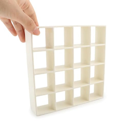 Miniature Furniture Storage Rack 1/12 Dollhouse Furniture 16 Grid Shelf Bookshelf Display Shelf Wall Rack Stand Mini House Scene Decoration (Beige) - style: Beige