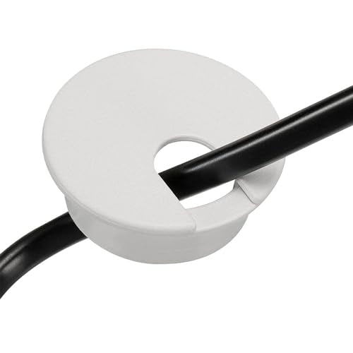 TuTuYa 6PCS Desk Grommet, 2 Inch (50 mm) White Desk Cable Grommet Desk Cable Hole Covers with Hole Saw, Ideal Solution for Office and Home Table Cable (White, 2 Inch_50 mm) - color: 2 Inch_50mm White 6PCS
