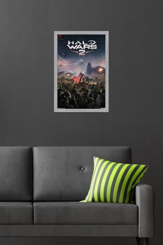 Halo: Halo Wars 2 - Key Art Wall Poster, 22.4L" x 14.7W", Gray Framed Version - color: Gray Framed Version, size: 22.4"L x 14.7"W