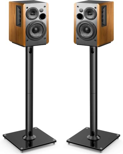 PERLESMITH Universal Floor Speaker Stands for Surround Sound up to 22LB, 27.56 Inch Bookshelf Speaker Stand for Klipsch, Polk, Yamaha & Other Large Satellite, Bookshelf Speakers, Studio Monitors,2P - size: Weight 22 LBS
