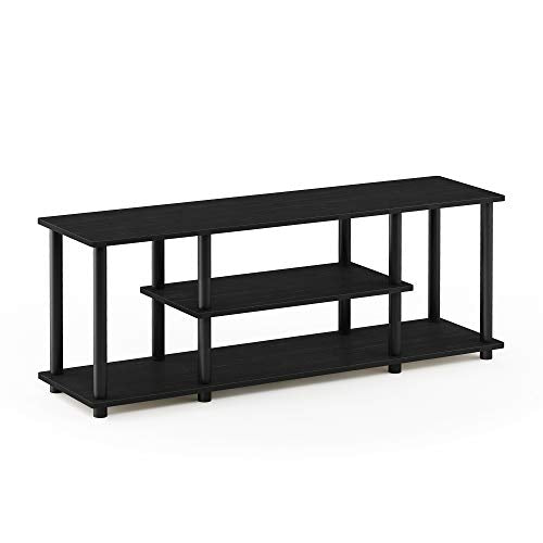 Furinno Turn-N-Tube No Tools 3D 3-Tier Entertainment TV Stand up to 50 inch TV, Round Tubes, Walnut - color: Walnut, size: 50 inch